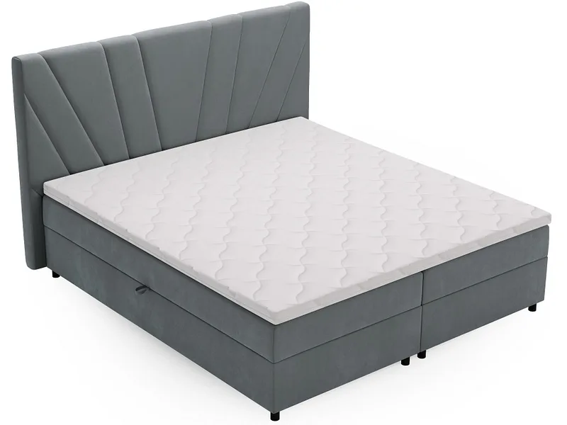 Boxspringbett YORU grau 140x200cm fest