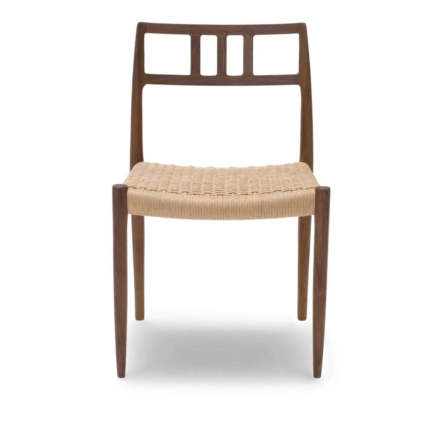 J.L. Møller - Model 79 dining chair Walnut, Oil, Natural Rope - Matstolar - Niels Otto Møller - Beige - Papper/Trä
