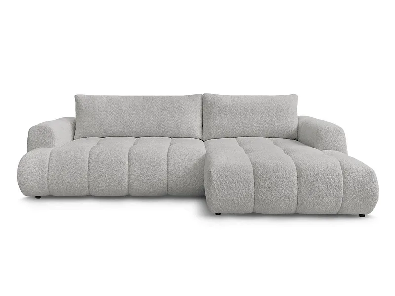 Ecksofa BOBOCHIC FUJI Boucle-Stoff hellgrau