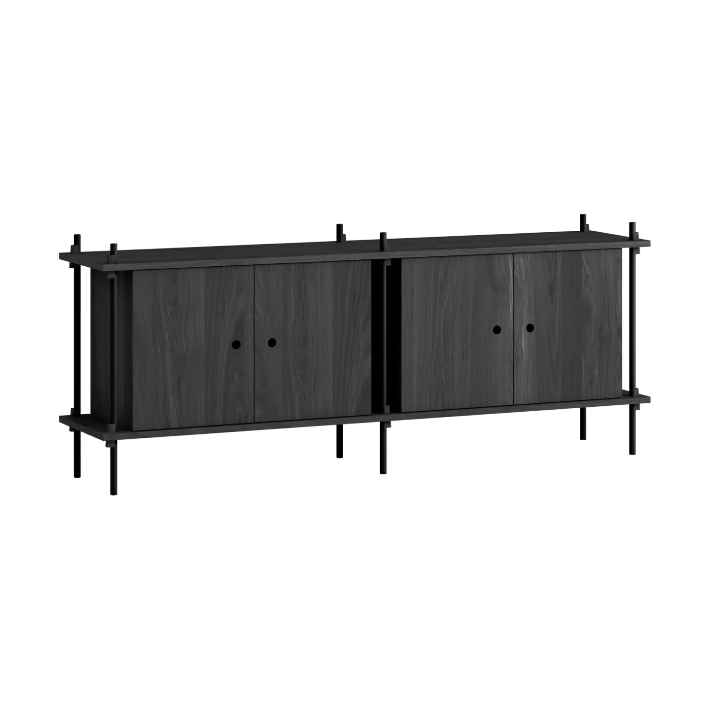 MOEBE Shelving System sideboard Black, 163x65x35 cm, S.65.2.D