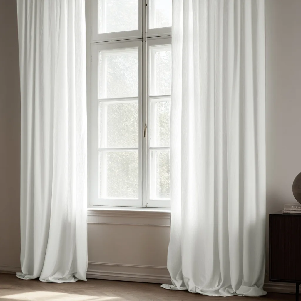 Gardiner - Gardin i linimitasjon Andrada (hvit) (Størrelse: 140 x 300 cm)