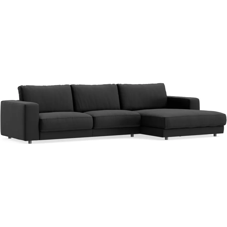 Ecksofa Ava Rechts Bezug: 100% Polyester black B 330 T 170 cm - Möbel Konfigurator: Traummöbel individuell zusammenstellen