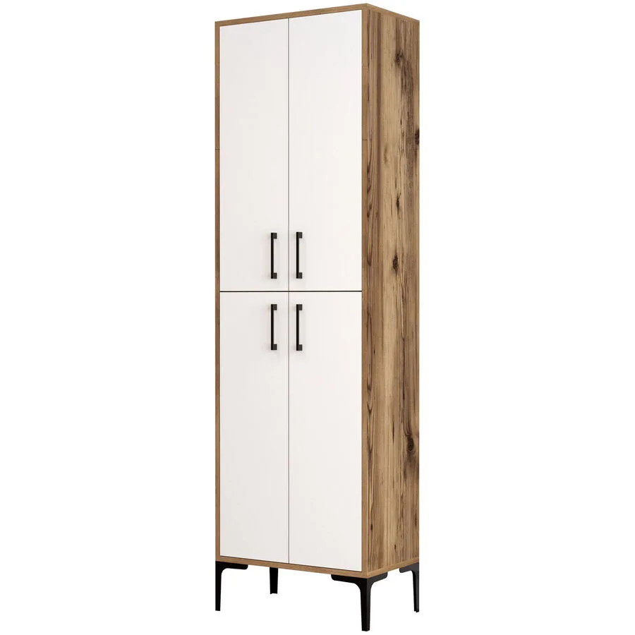 Schrank Yemek Walnuss melaminbeschichtete Spanplatte B 60 H 200 cm