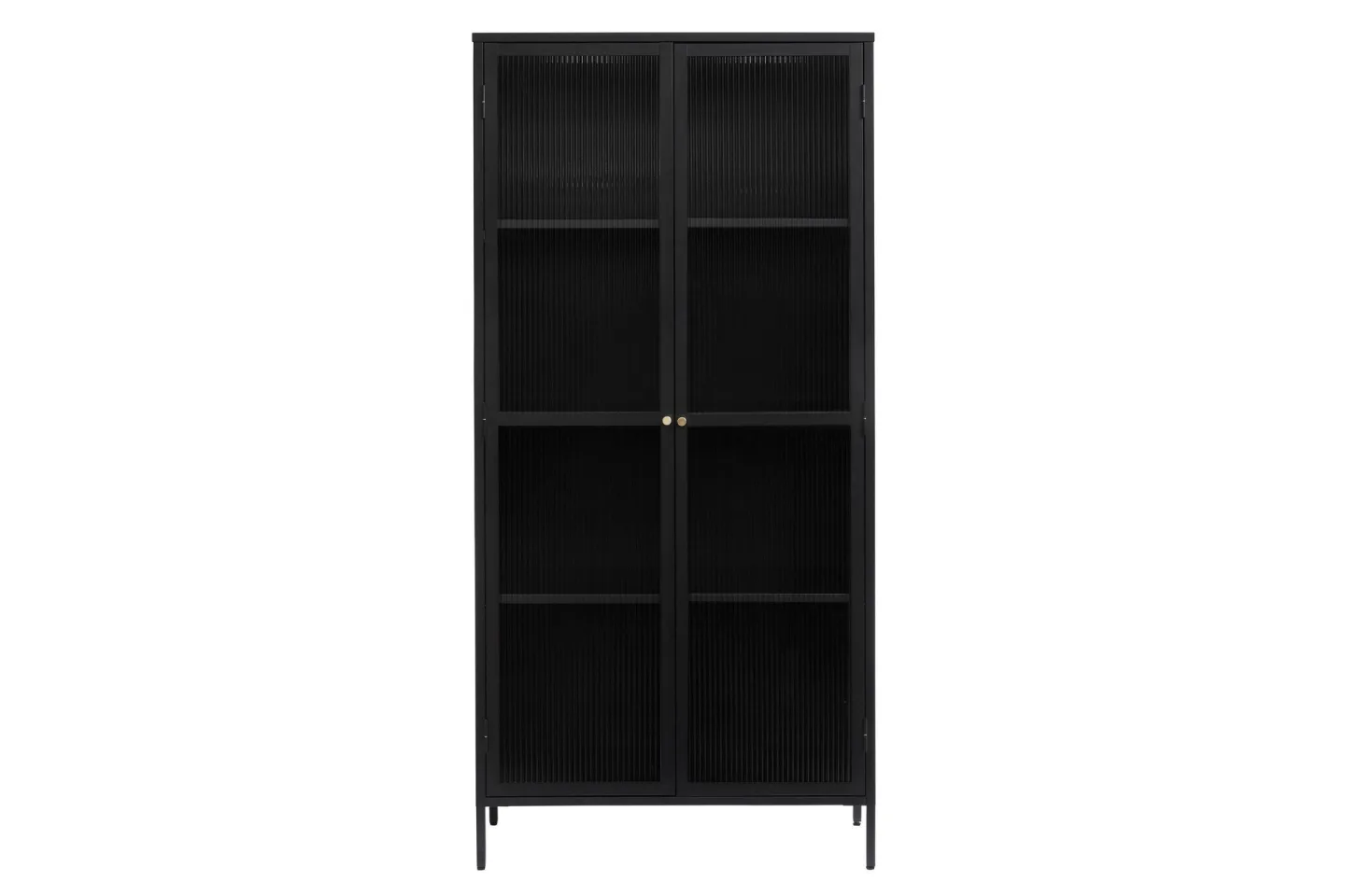 Azza Vitrinskåp 40 cm djup 90 cm bred 190 cm hög Mörk Metall - Svart