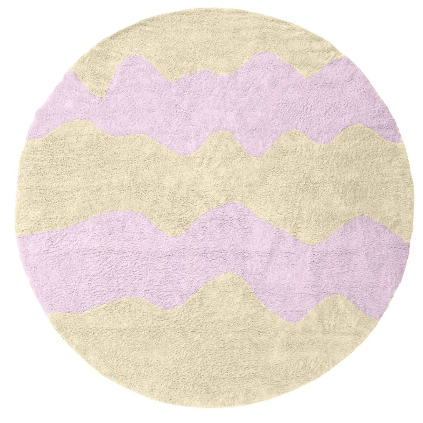 Rundt teppe - Amira Natural Cotton Shaggy (beige/lilla) (Størrelse: Ø 240 cm)
