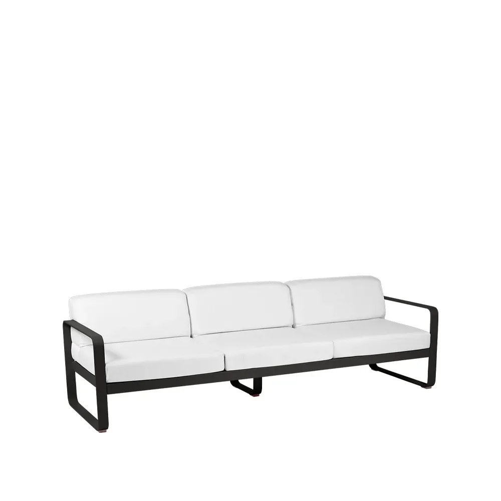 Fermob Bellevie soffa 3-sits Liquorice (svart), off-white dyna