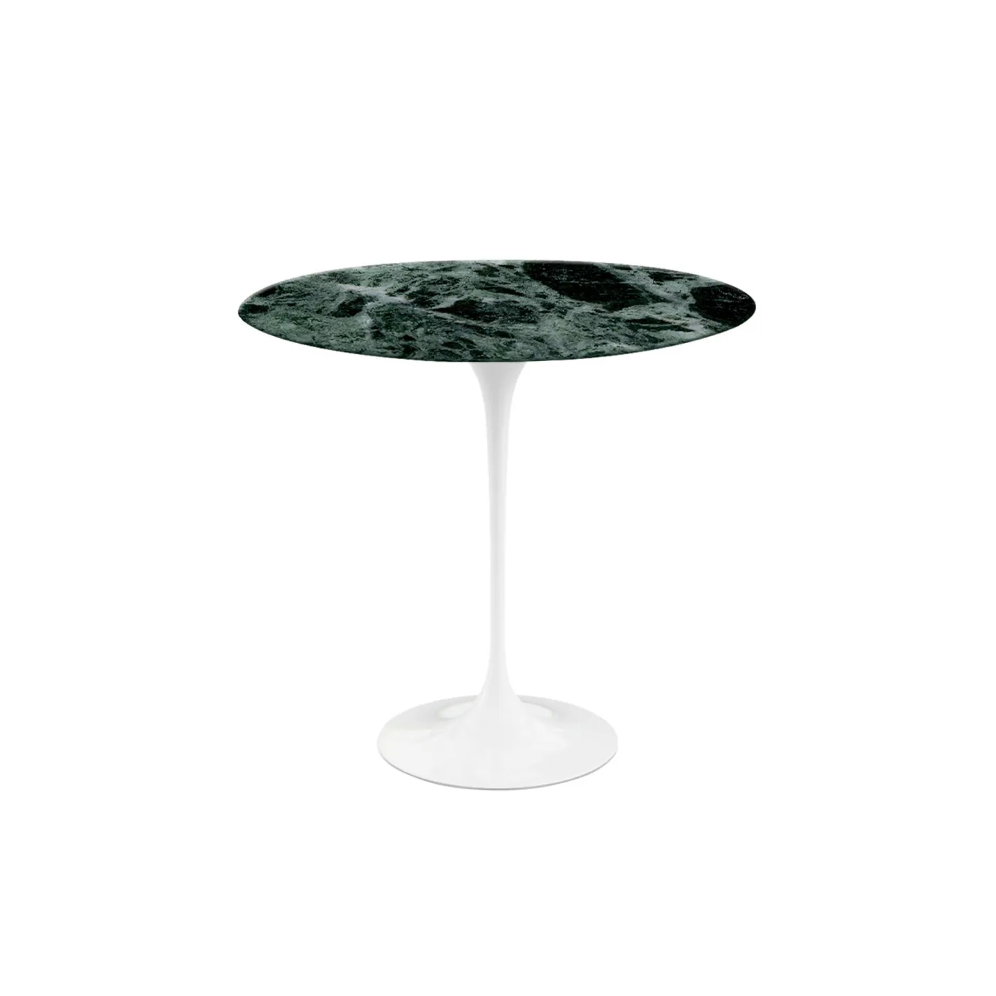 Knoll - Saarinen Oval Table - Småbord, Vitt underrede, skiva i matt grön Alpi marmor - Sidobord - Eero Saarinen - Svart - Metall/Trä