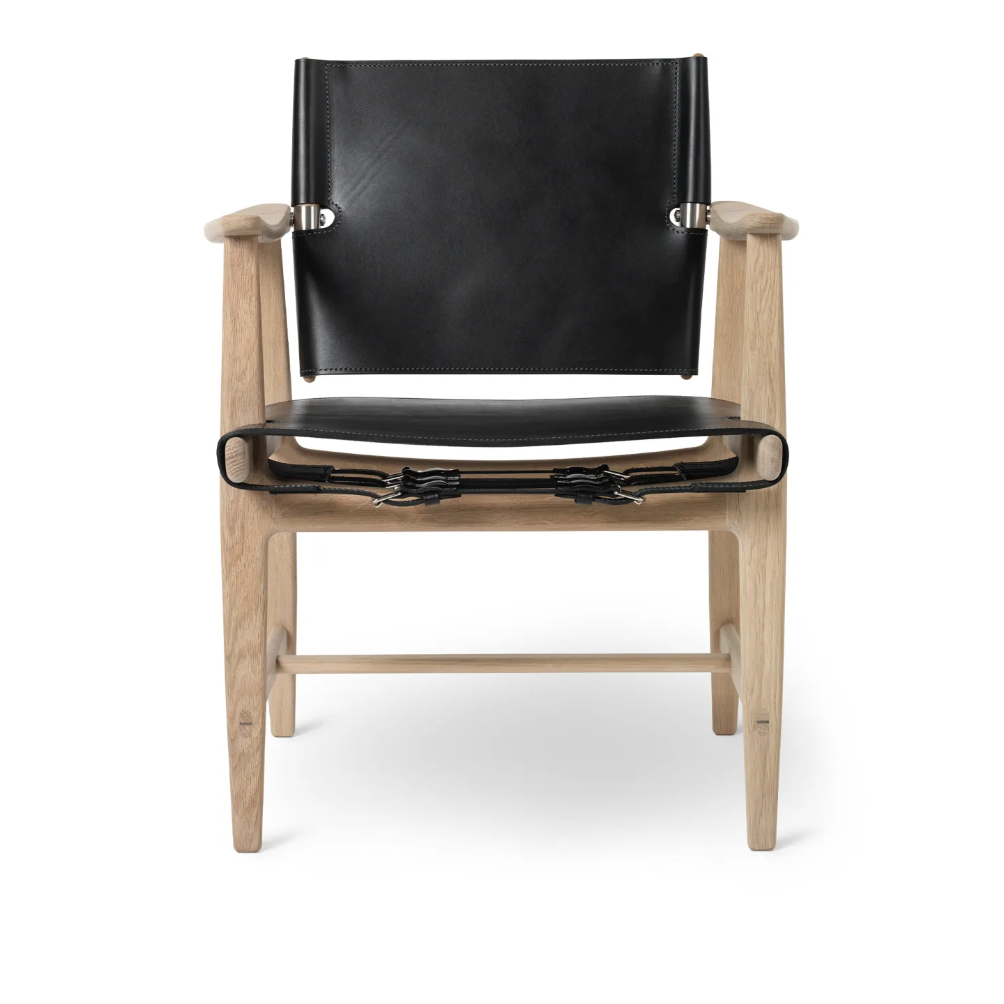 Carl Hansen - BM1106 Huntsman Chair Oak White Oil Saddle Black - Matstolar - Børge Mogensen - Träfärgad - Trä
