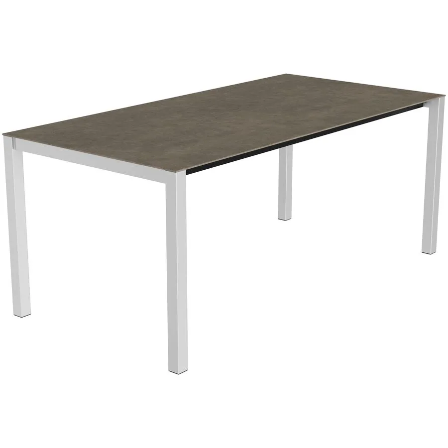 Gartentisch ausziehbar Campo Grande Edelstahl gebürstet / Roccia Keramik/Edelstahl B 180 T 90 cm - Möbel Konfigurator: Traummöbel individuell
