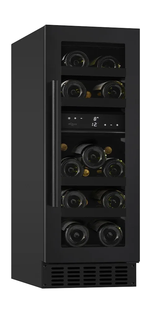 Weinkühlschrank einbau 30 cm breit - WineCave 700 30D All Black - schwarzer Weinkühlschrank - 2 Temperaturzonen