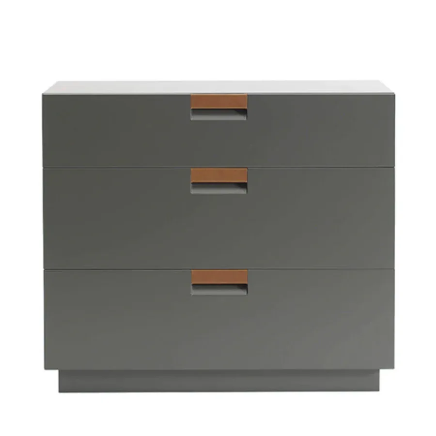 Asplund - Frame Drawer Low - Taupe / Cognac Leather - Byråer - Anya Sebton & Eva Lilja Löwenhielm 2011 - Grå - Läder