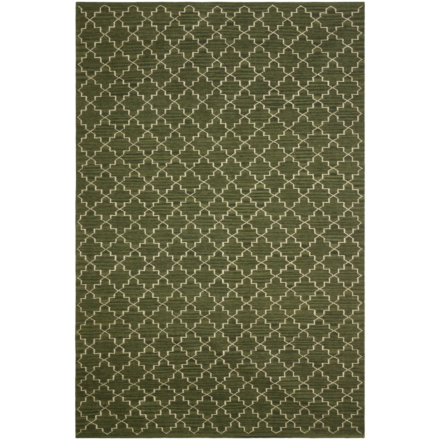 Chhatwal & Jonsson New Geometric matta 234x323 cm Green melange-off white