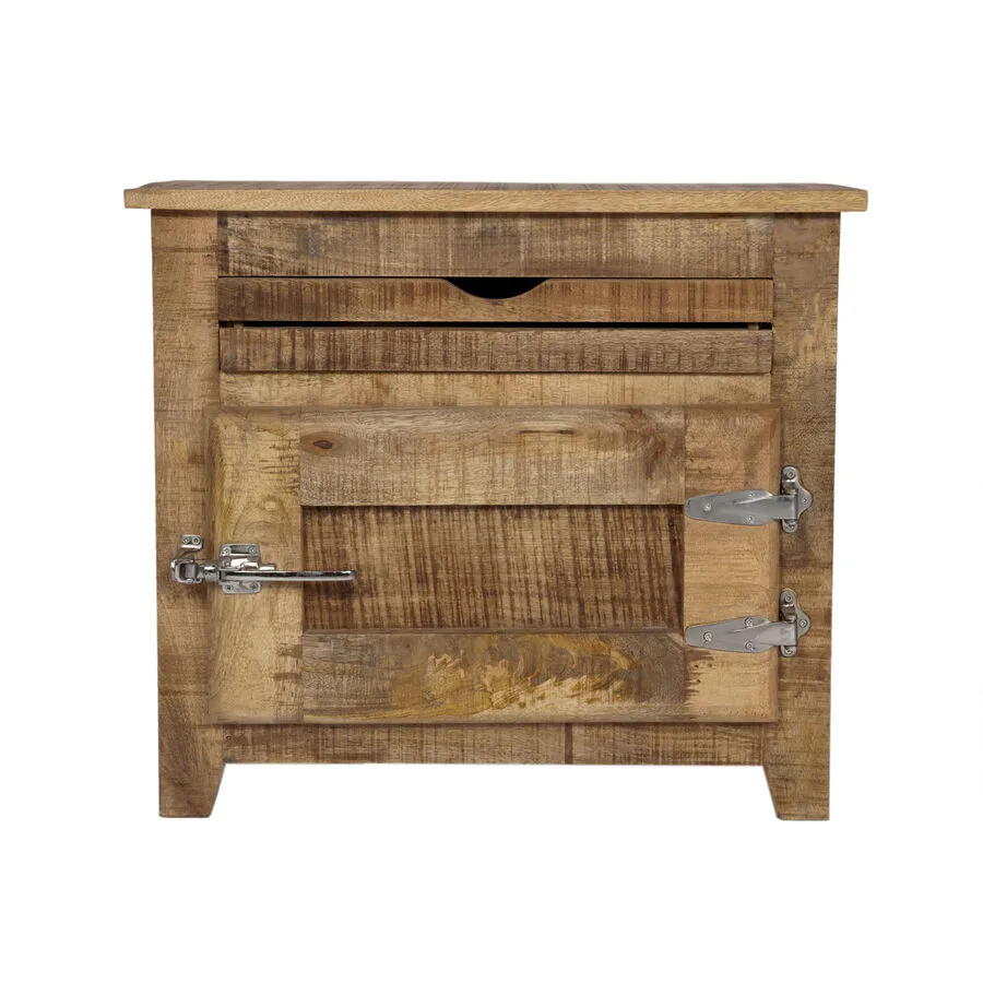 Kommode Fiori Natur, Silber Holz, Metall B 67 H 60 cm