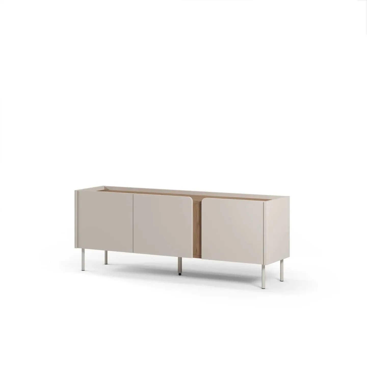 Lomar TV-bänk 140x53,9x35,5 cm - Santstone och naturlig ek