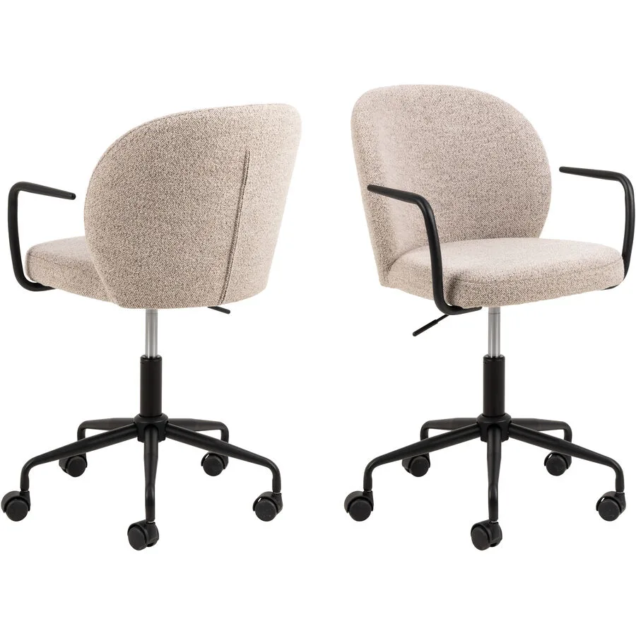 Bürostuhl Patricia beige Bouclé 96% Polyester/4% Acryl H 93.5 cm