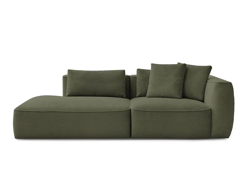3er Sofa BOBOCHIC LEOPOLD Cord-Stoff hellgrün