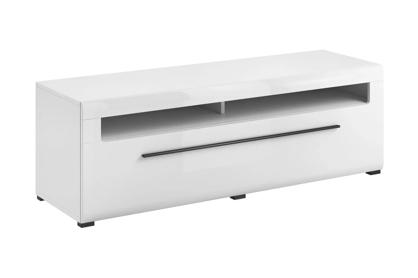 Maricruz TV-bänk 140 cm - Vit/Vit högglans