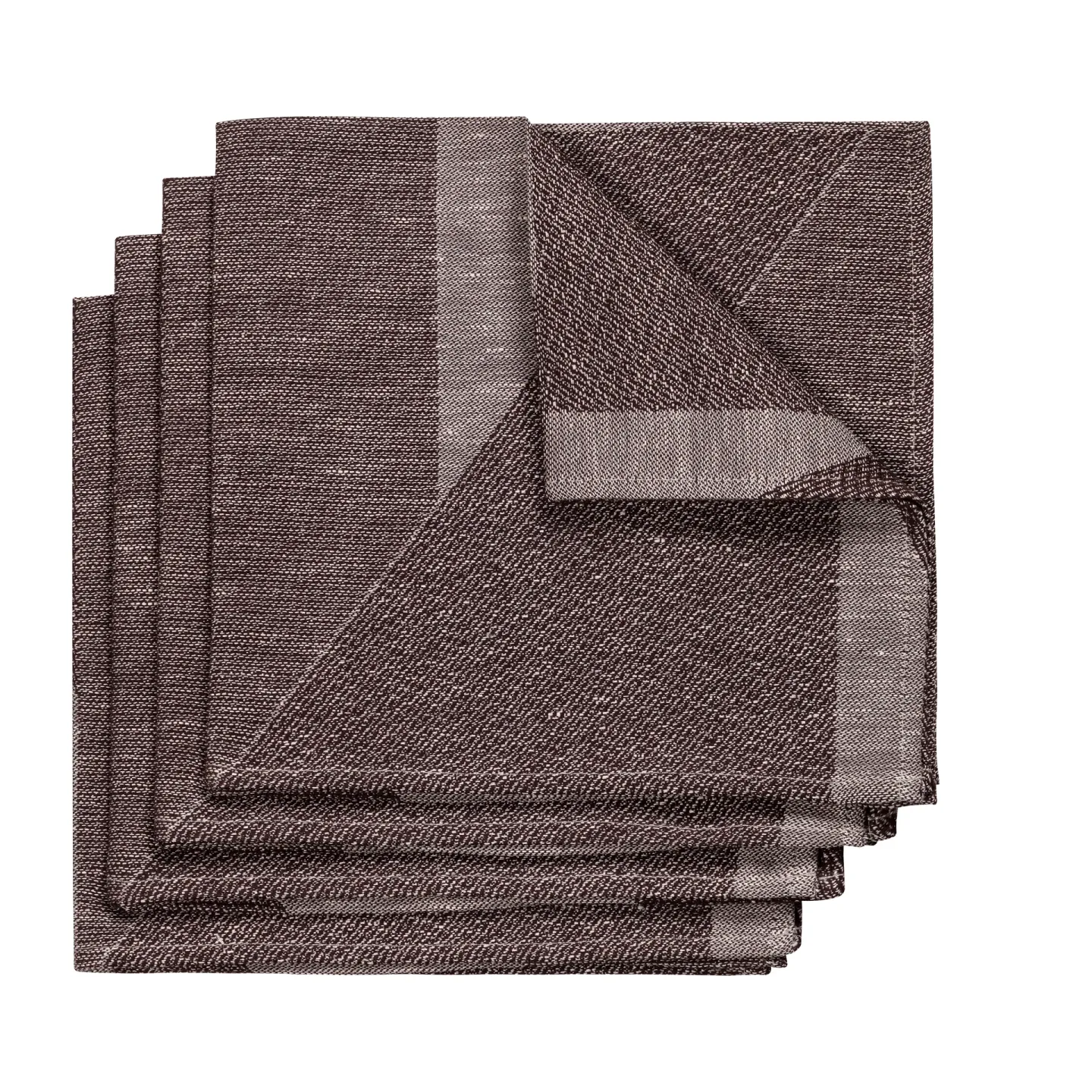 NJRD Metric Serviette 47 x 47cm 4er Pack Braun-weiß