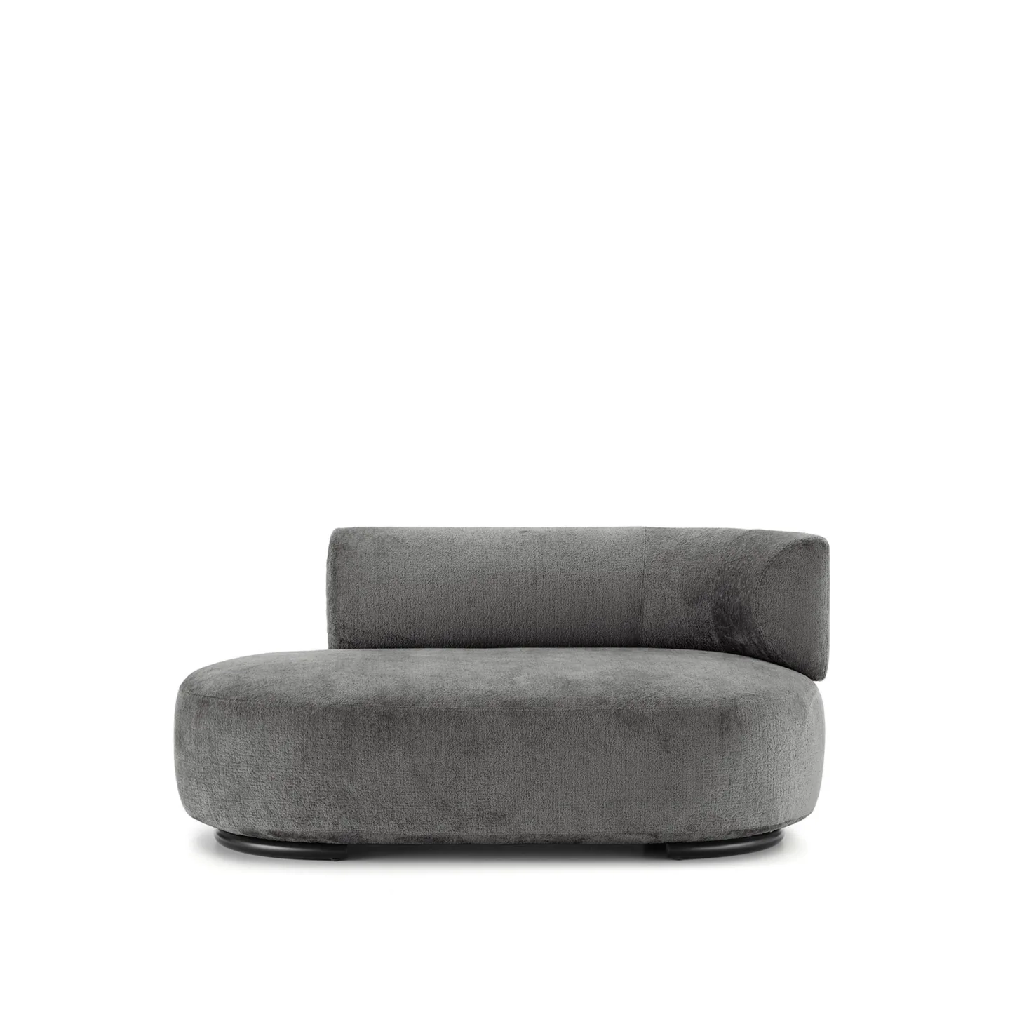 Kartell - K-Waiting Ottoman Right Backrest Chenille Gray - Soffor - Rodolfo Dordoni - Grå - Metall/Textilmaterial/Plast