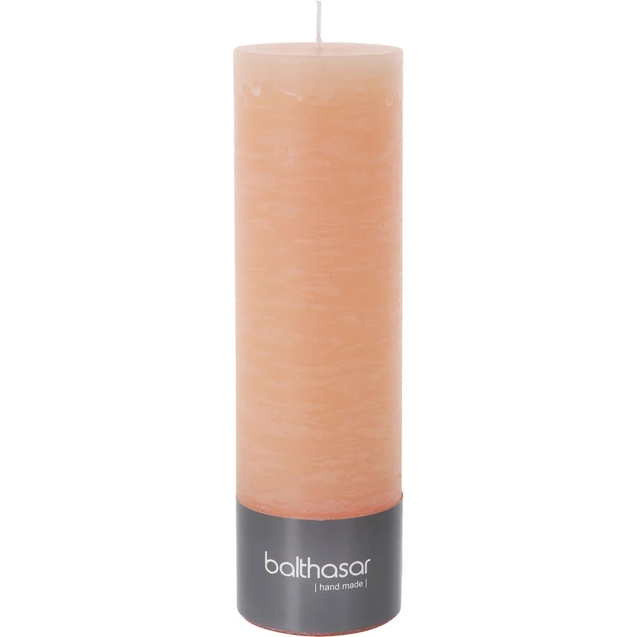 Balthasar Kerze Rustico apricot H20 cm D6 cm, Brenndauer 75h - Material: Wachs
