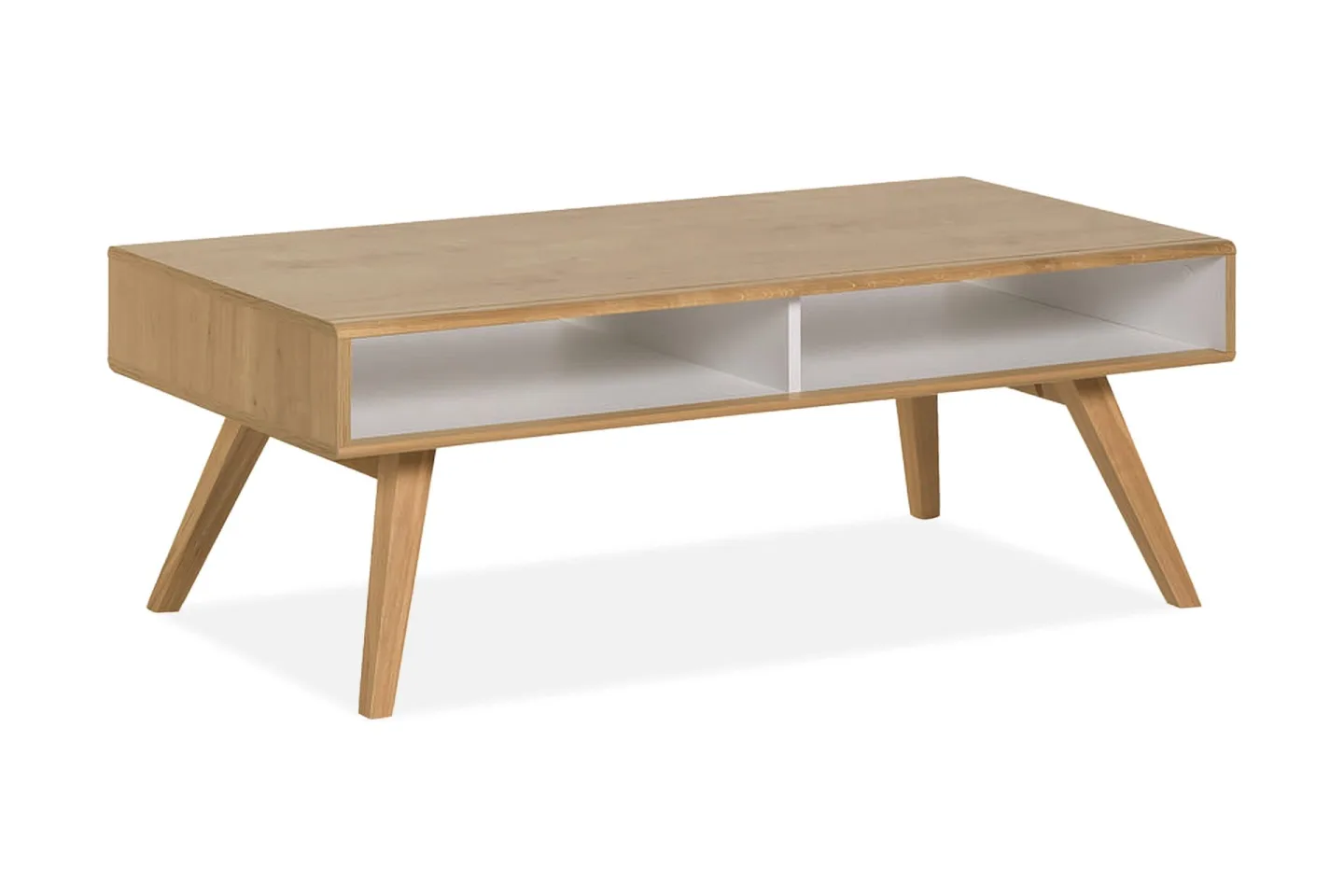 Nature Soffbord 120 cm med Förvaring Vit/Ek - VOX