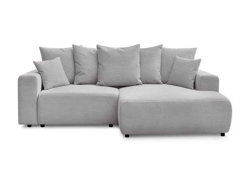 Ecksofa BOBOCHIC ATILLA Cord-Stoff hellgrau