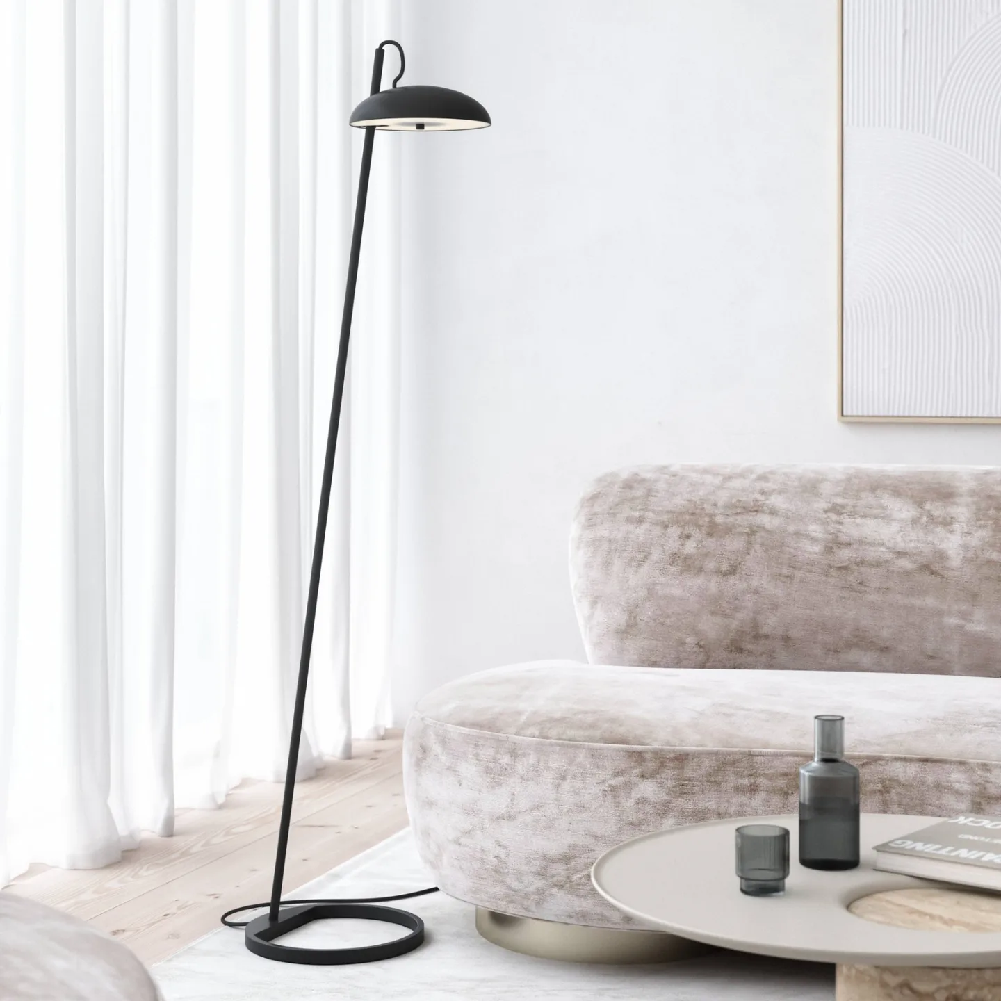 Versale Stehleuchte Black - DFTP DFTP by Nordlux - Wohnzimmer - Skandinavisch - Metall - Mit Schirm