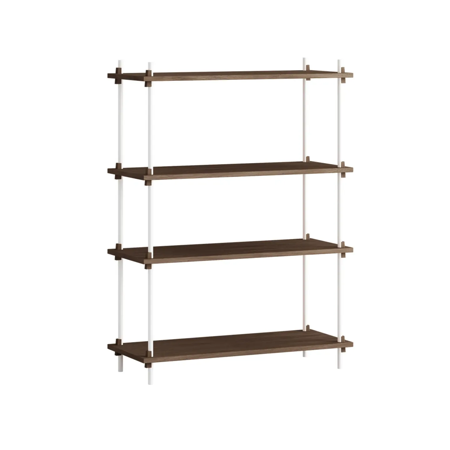 MOEBE Shelving System Classic Regal Geräucherte Eiche-white, 86x115x35 cm, S.115.1.A