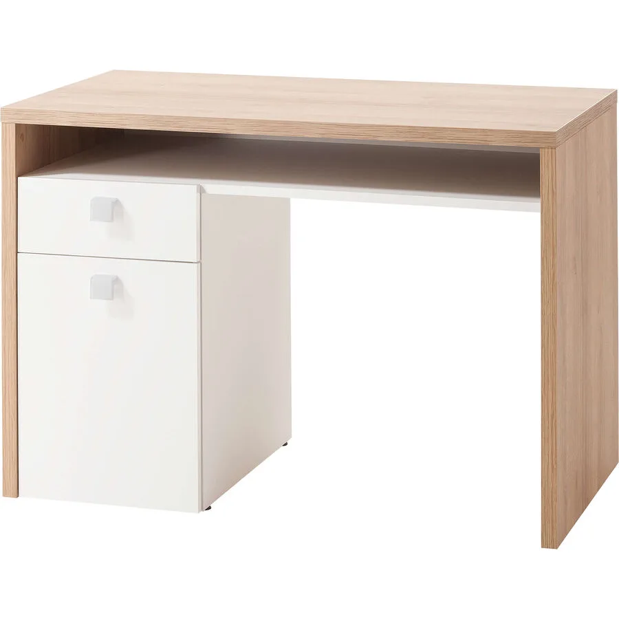 Schreibtisch Gianni eiche, weiss Holzwerkstoff B 110 T 60 cm
