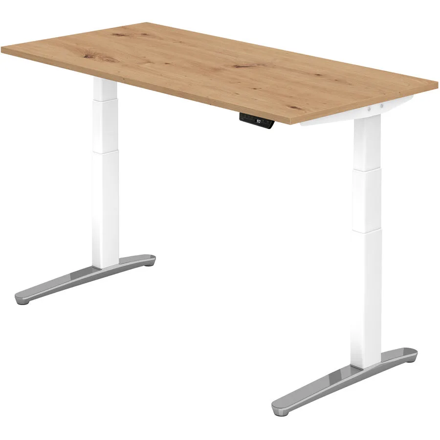 Schreibtisch Office Asteiche Holzwerkstoff Höhenverstellbar B 160 T 80 cm