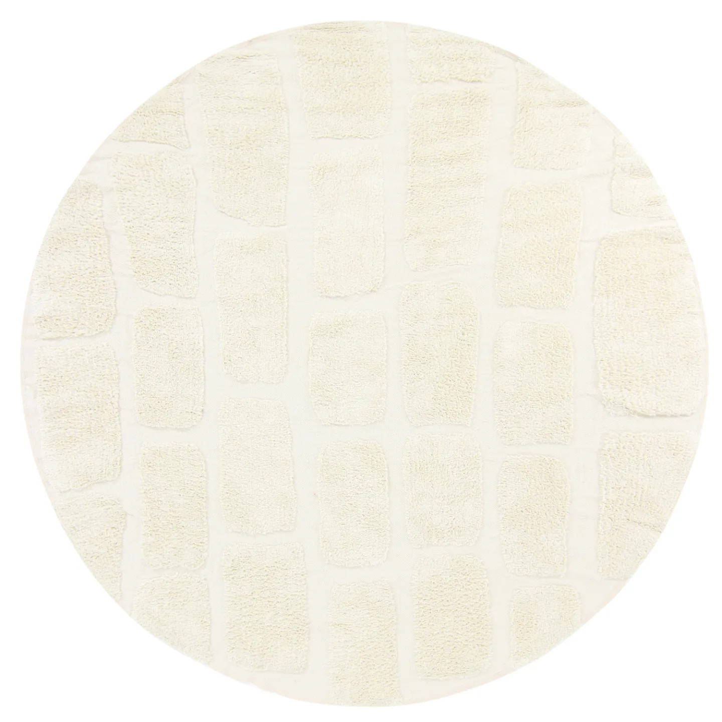 Rundt teppe - Cyrus Natural Cotton Shaggy (off-white) (Størrelse: Ø 240 cm)