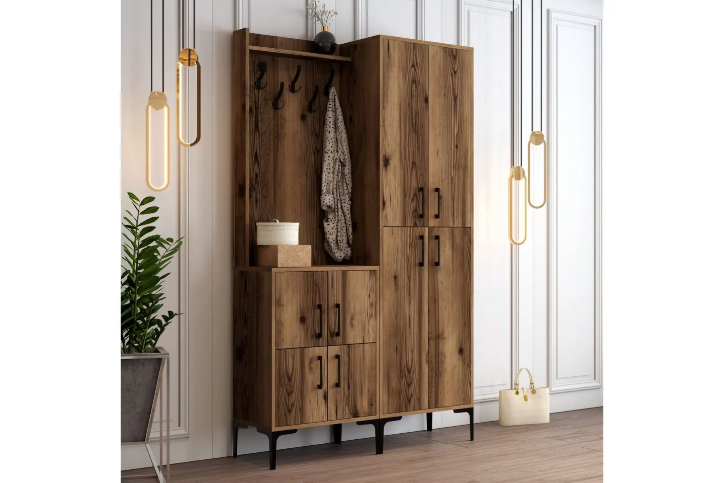 Retzow Hallmöbelset 120 cm - Mörkbrun