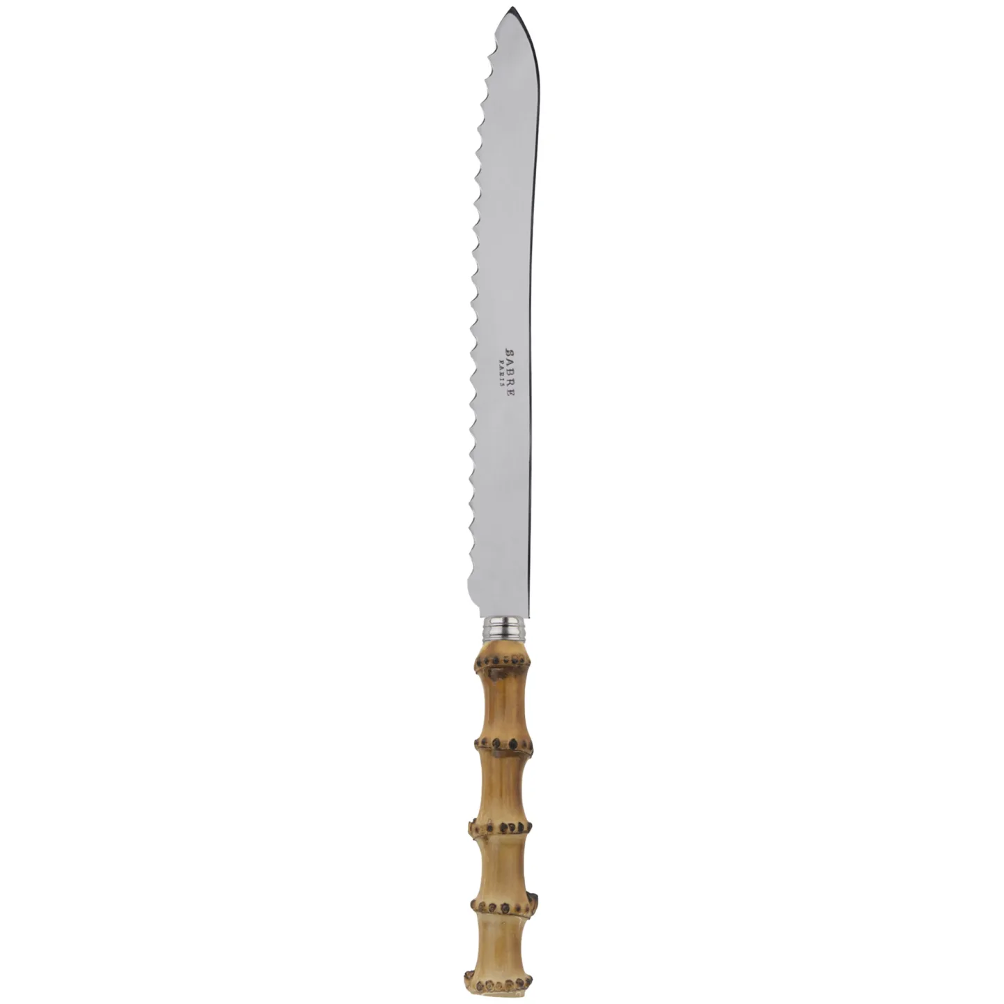Sabre Paris - Panda Bread Knife Bamboo - Brödknivar - Pascale Gelb - Metall