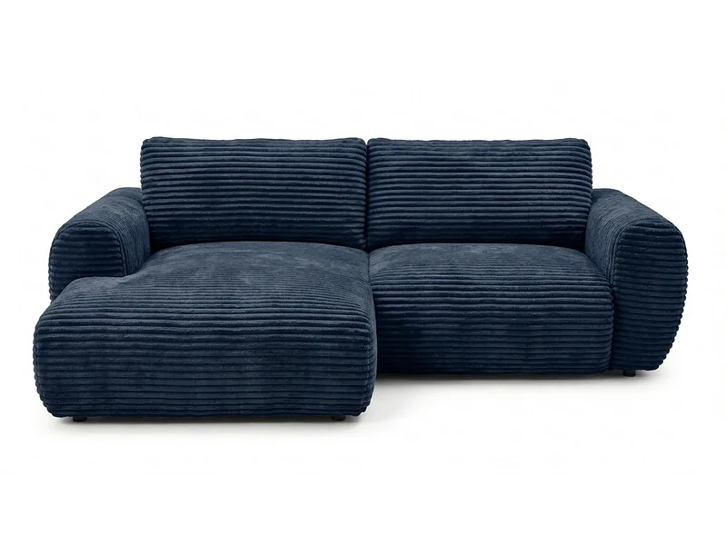 Ecksofa BOBOCHIC LUCIEN Cord-Stoff dunkelblau