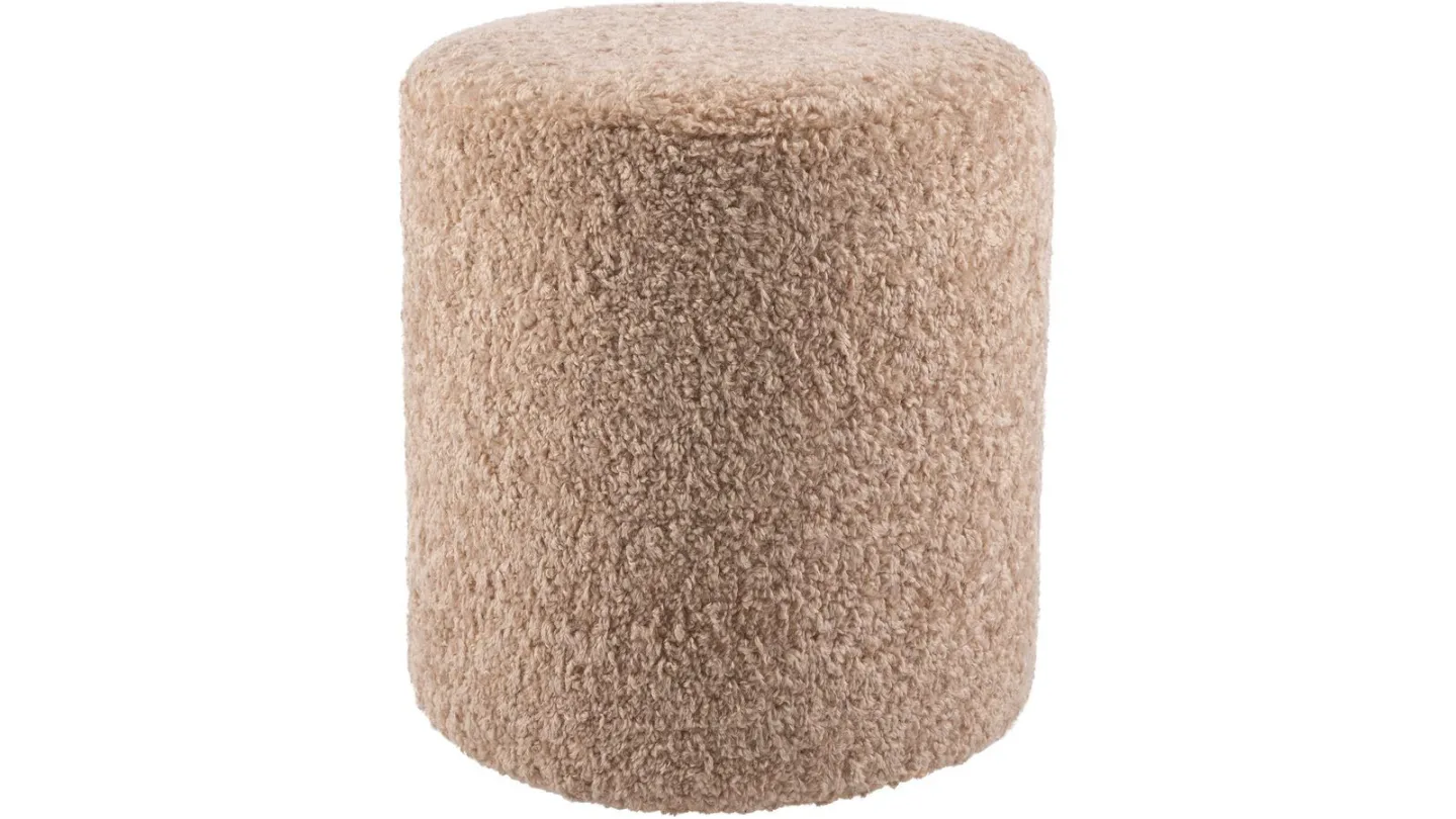 House Puff 35 cm Rund Teddy - Beige