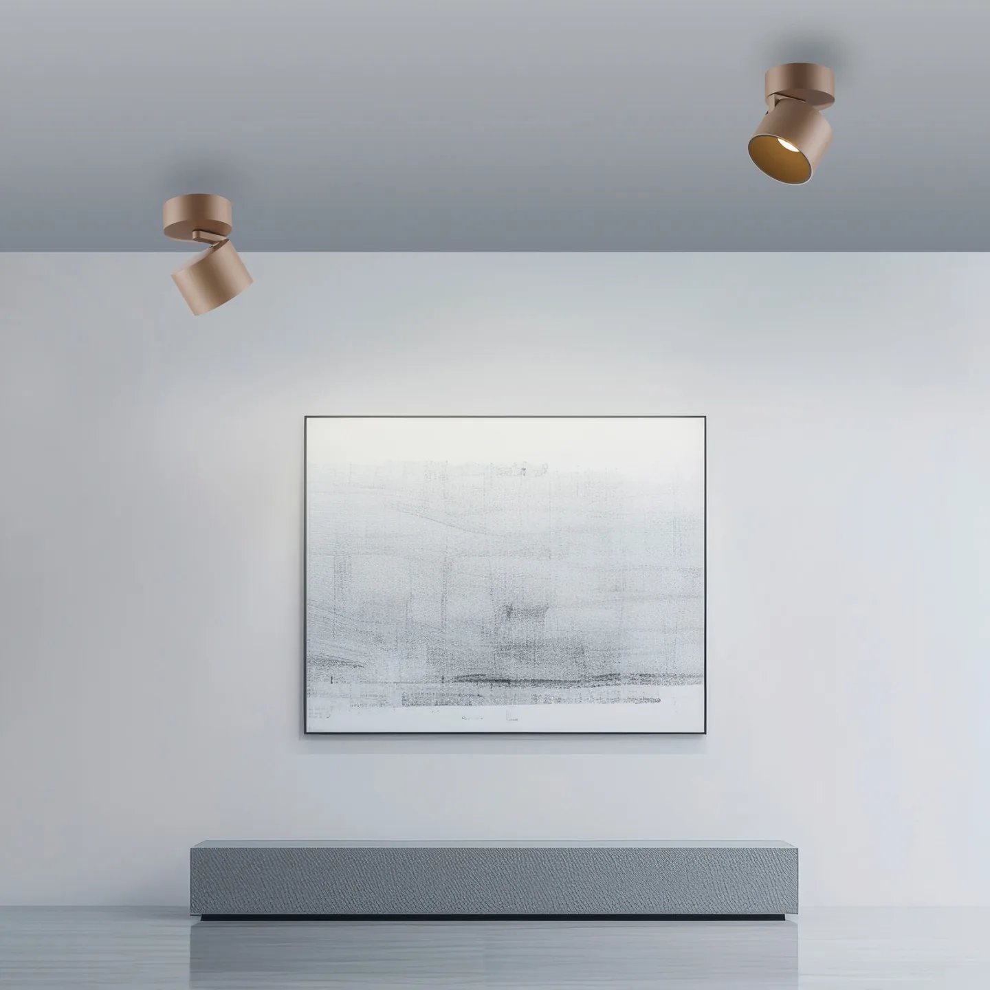 Cup LED-takspotlight, bronsfärgad, Ø 9,5 cm, metall – PURE - Vardagsrum - Modern - Med en ljuskälla