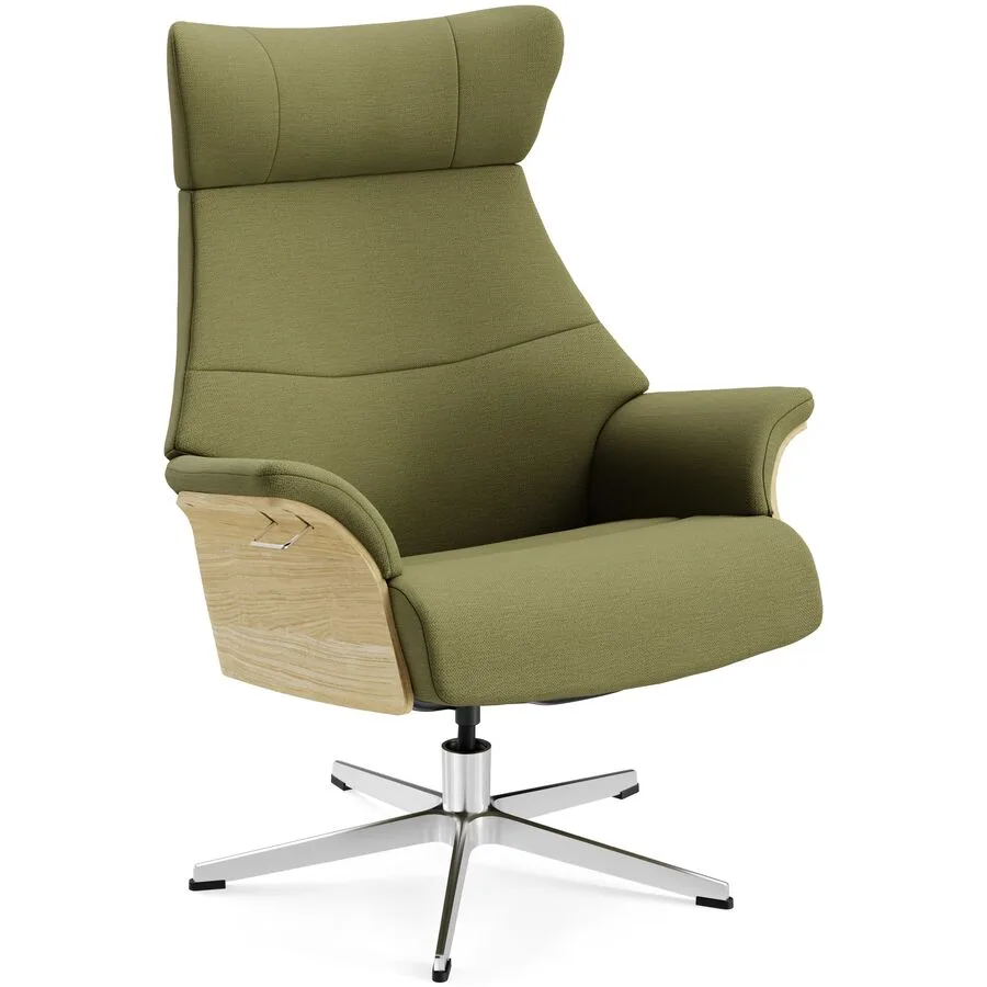 Conform Sessel Airness Grün/Beige/Silber Stoff/Holz/Aluminium 81 cm 163 cm - Farbe: 35 forest - Material: Stoff, Eiche, Aluminium - Möbel