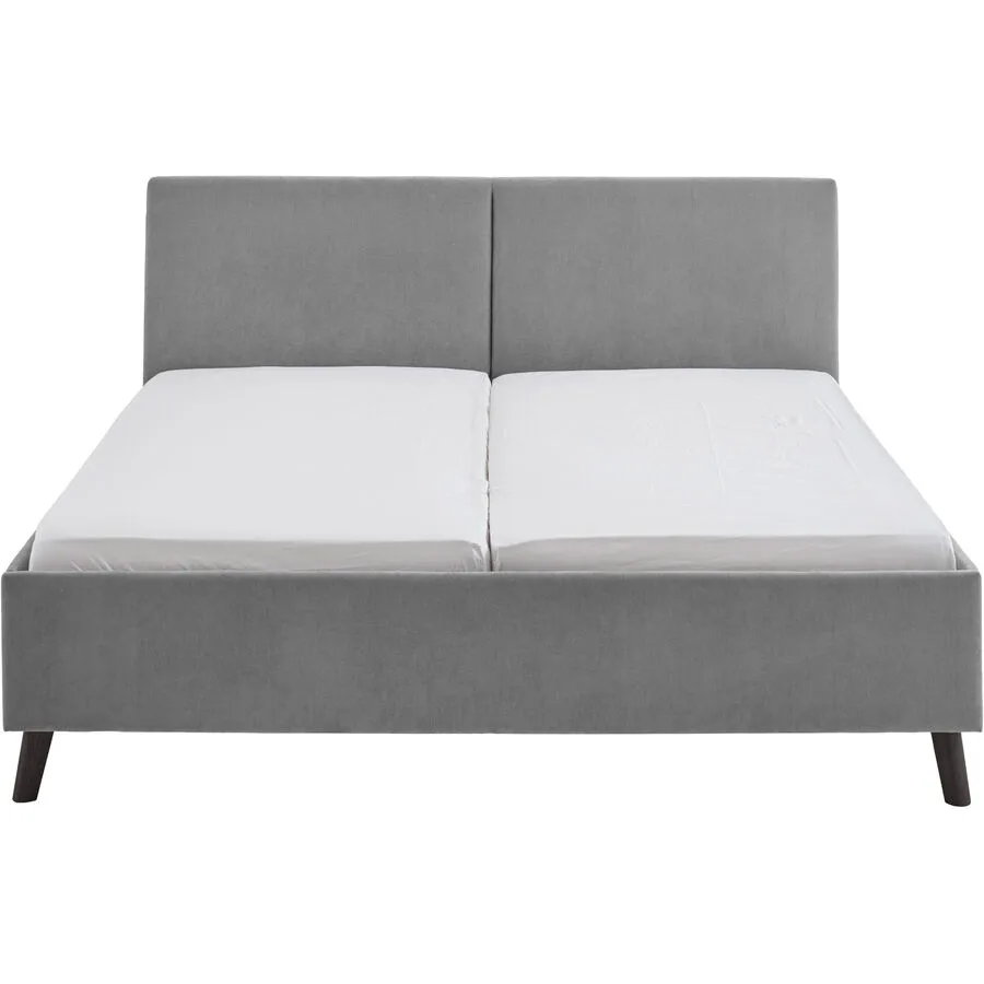 Bett Nola lichtgrau Stoff 160 x 200 cm