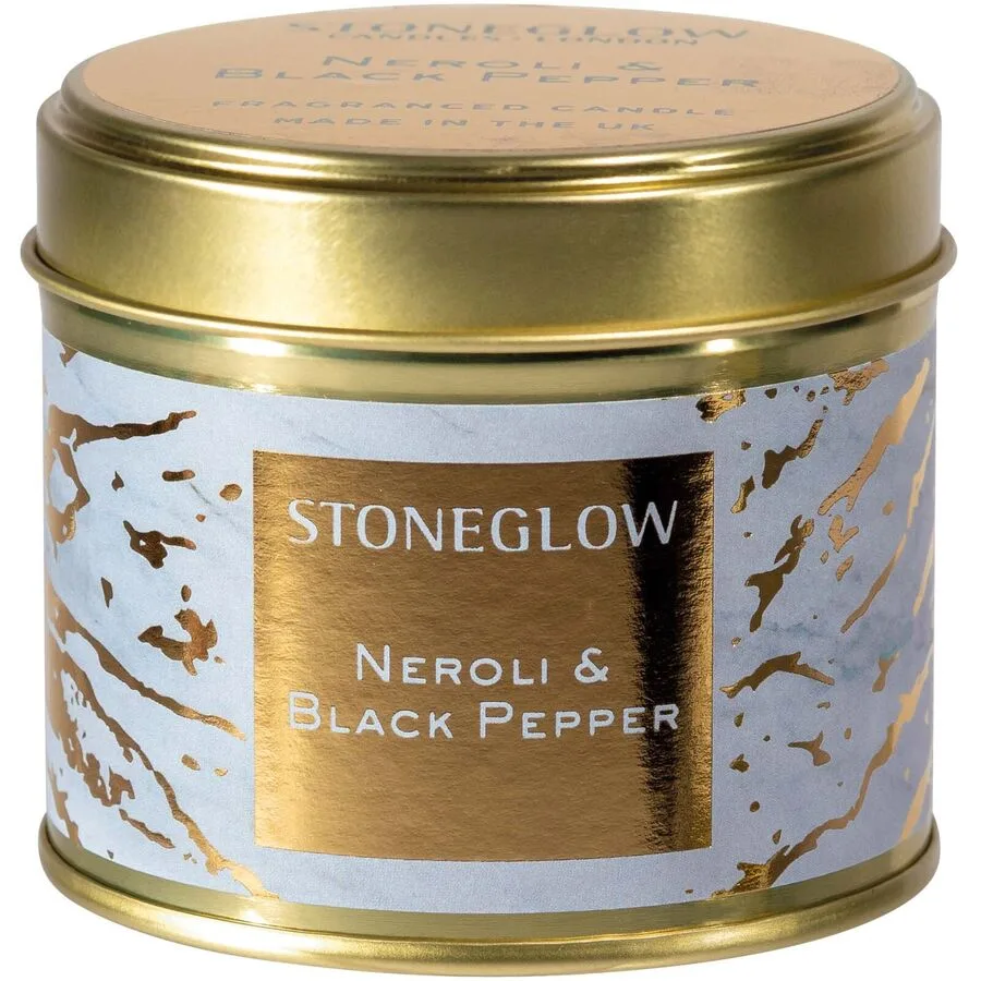 Stoneglow Duftkerze Luna Blau/Gold Wachs