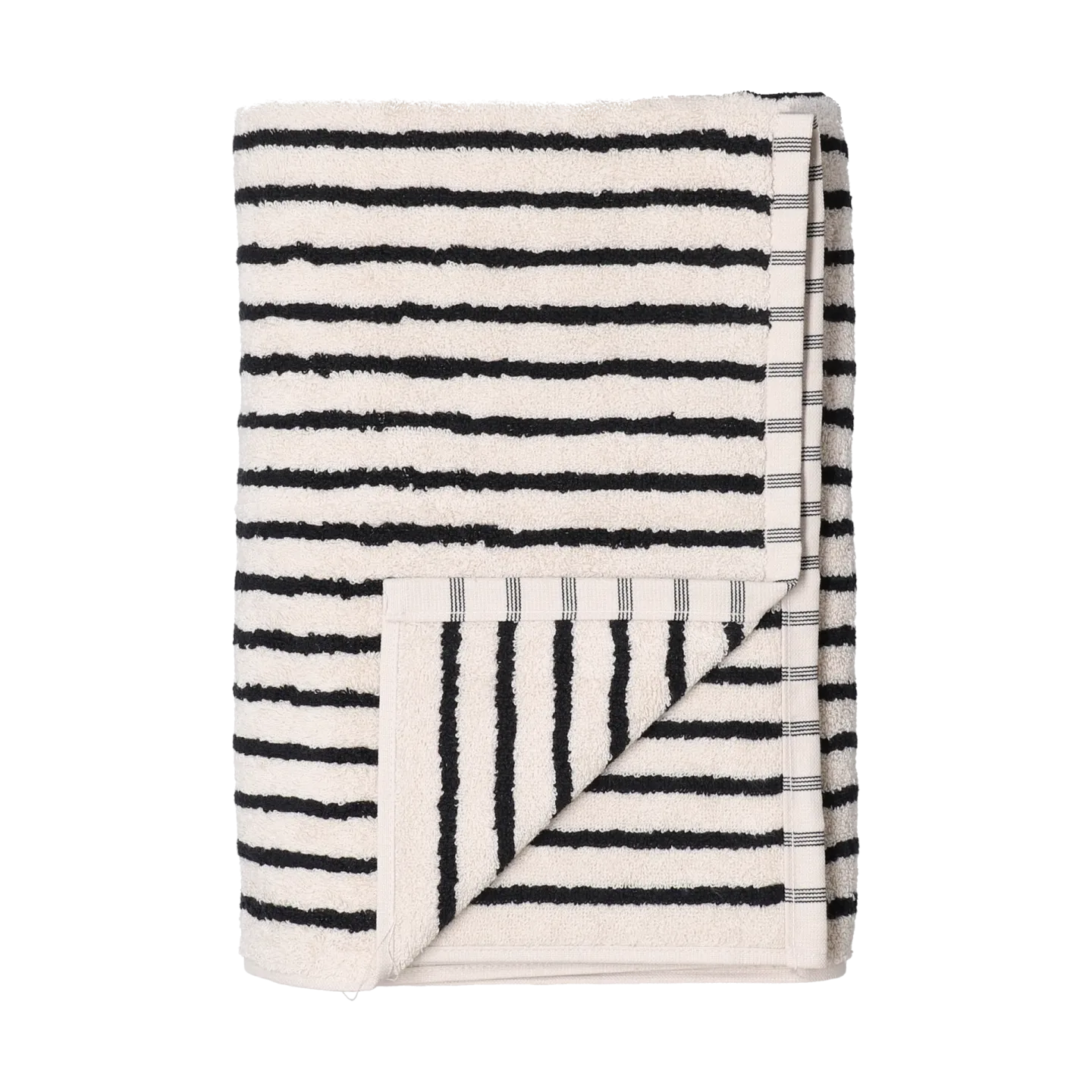 Scandi Living Drift Badetuch 70x140 cm Weiß-schwarz