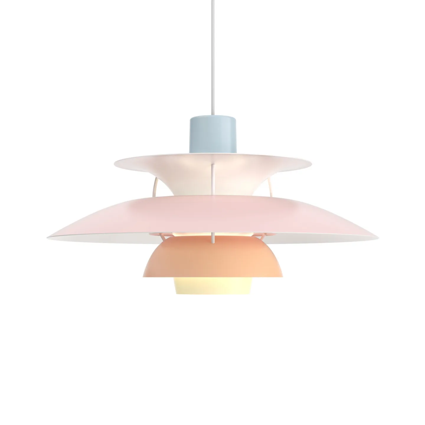 Louis Poulsen PH 5 Pendelleuchte Pastel-blau-rosa-pfirsich
