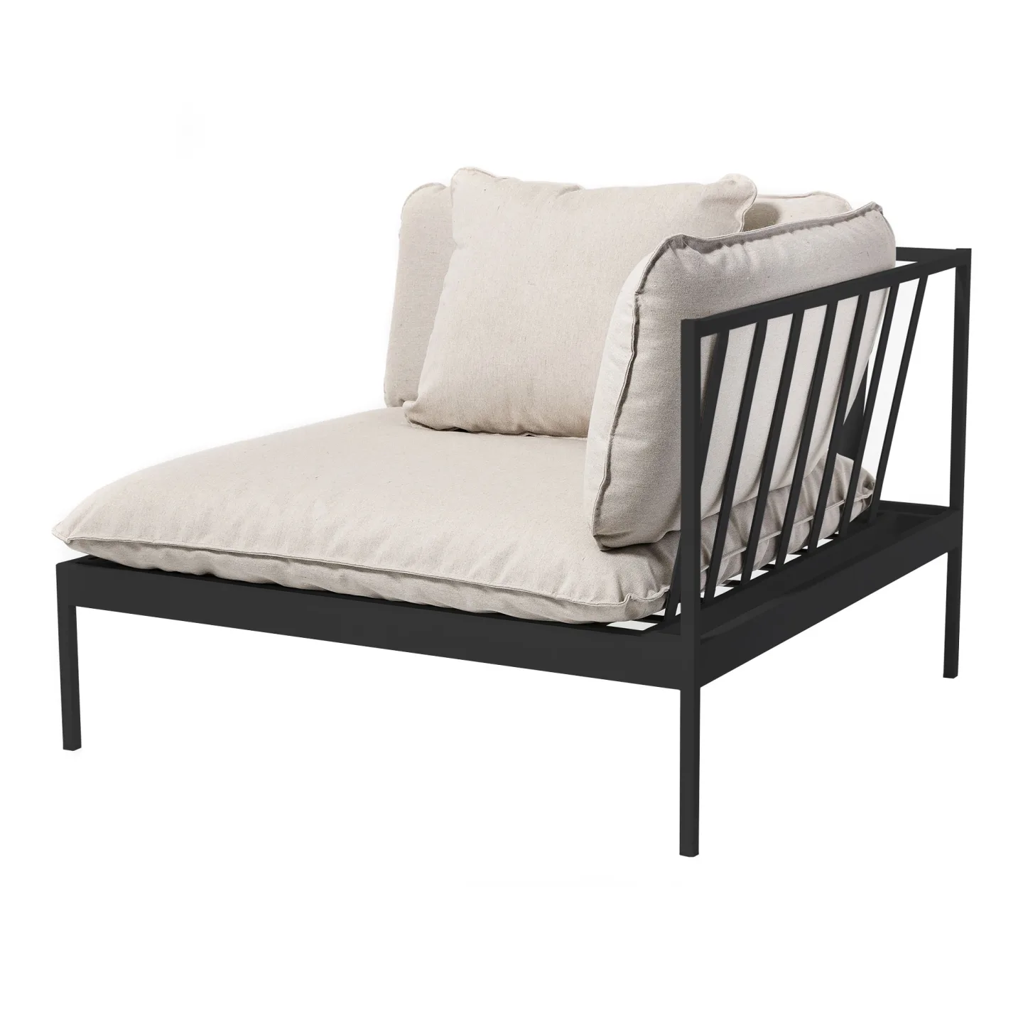 Skargaarden - Bönan Lounge End Sofa, Dark Grey Aluminum Frame, Cushion Light Grey Sunbrella Ashe - Soffor utomhus - Studio Norrlandet