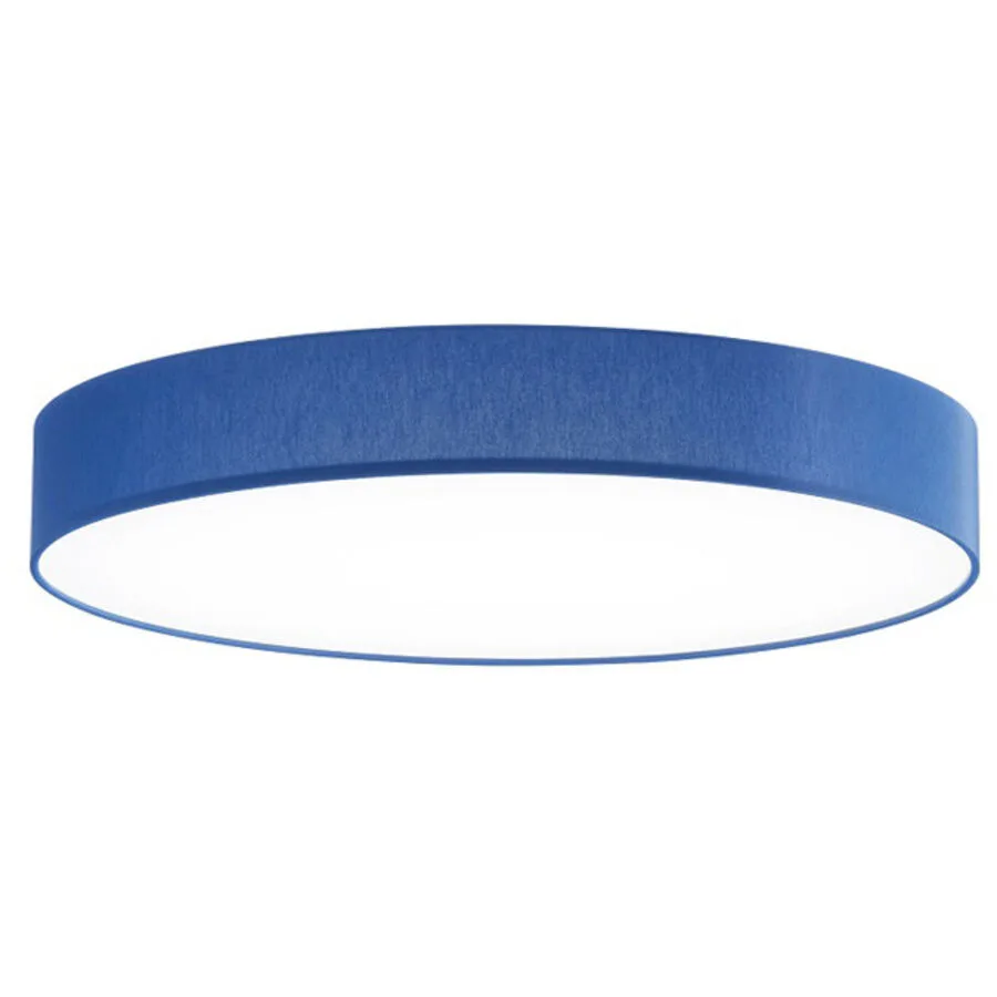 Deckenlampe Noad Blau Metall/Stoff 60 cm 10 cm - Farbe: Dunkelblau - LED - Lichtfarbe: Warmweiss - Material: Metall/ Stoff - Deckenlampe- LED