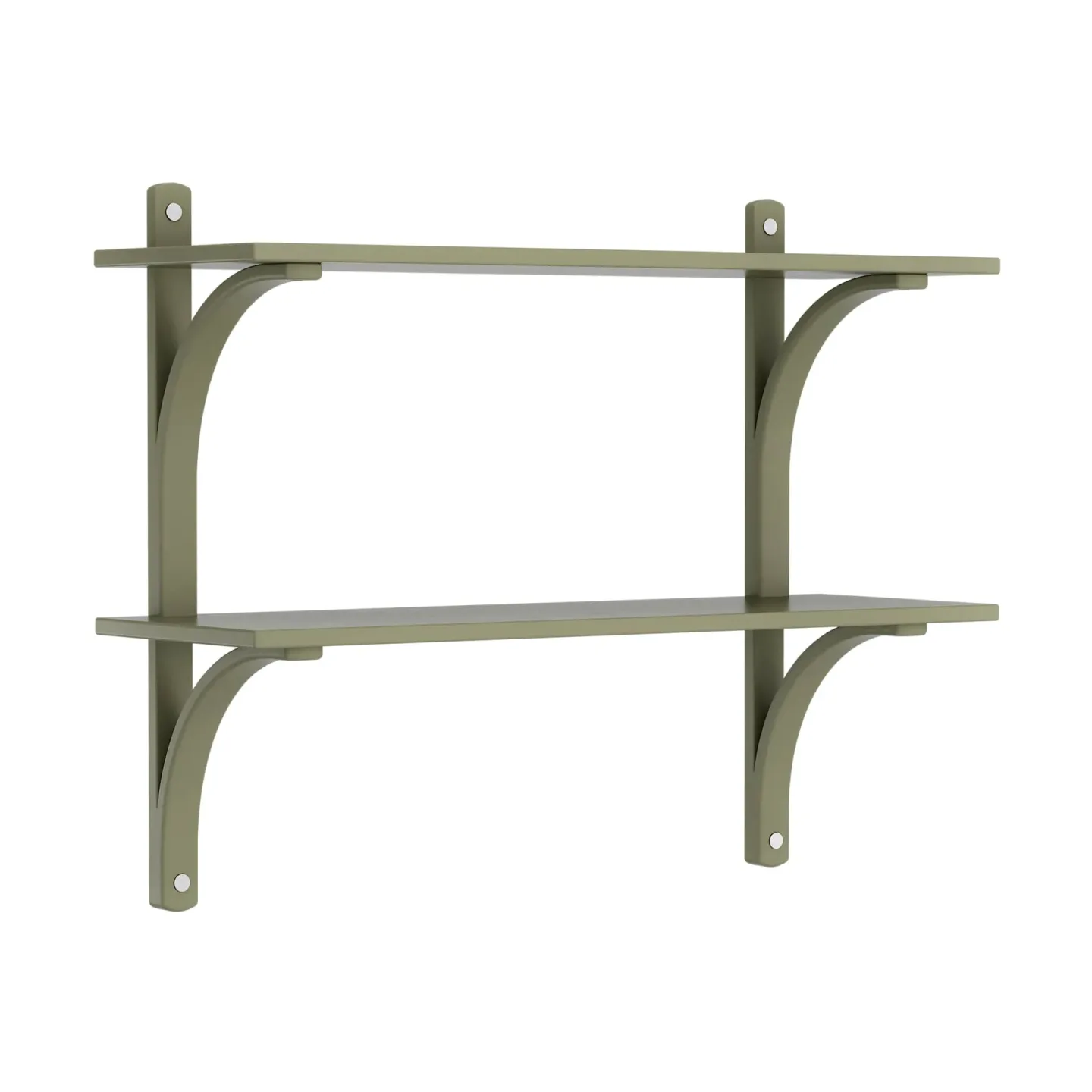 Swedese Levi Regal Moss green-Edelstahl, 2 Regalböden, 90 cm