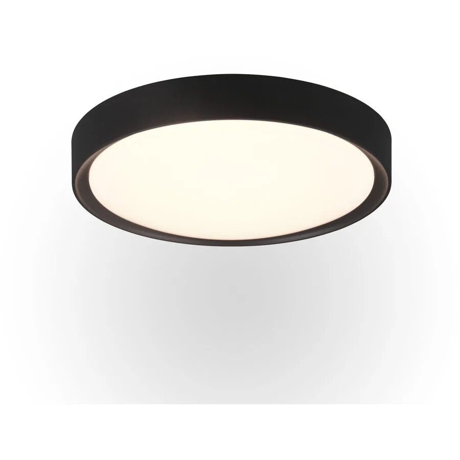 Deckenlampe Alys Schwarz Kunststoff 33 cm 9 cm - Farbe: Schwarz matt - LED - Lichtfarbe: Warmweiss - LED Energiesparlampen