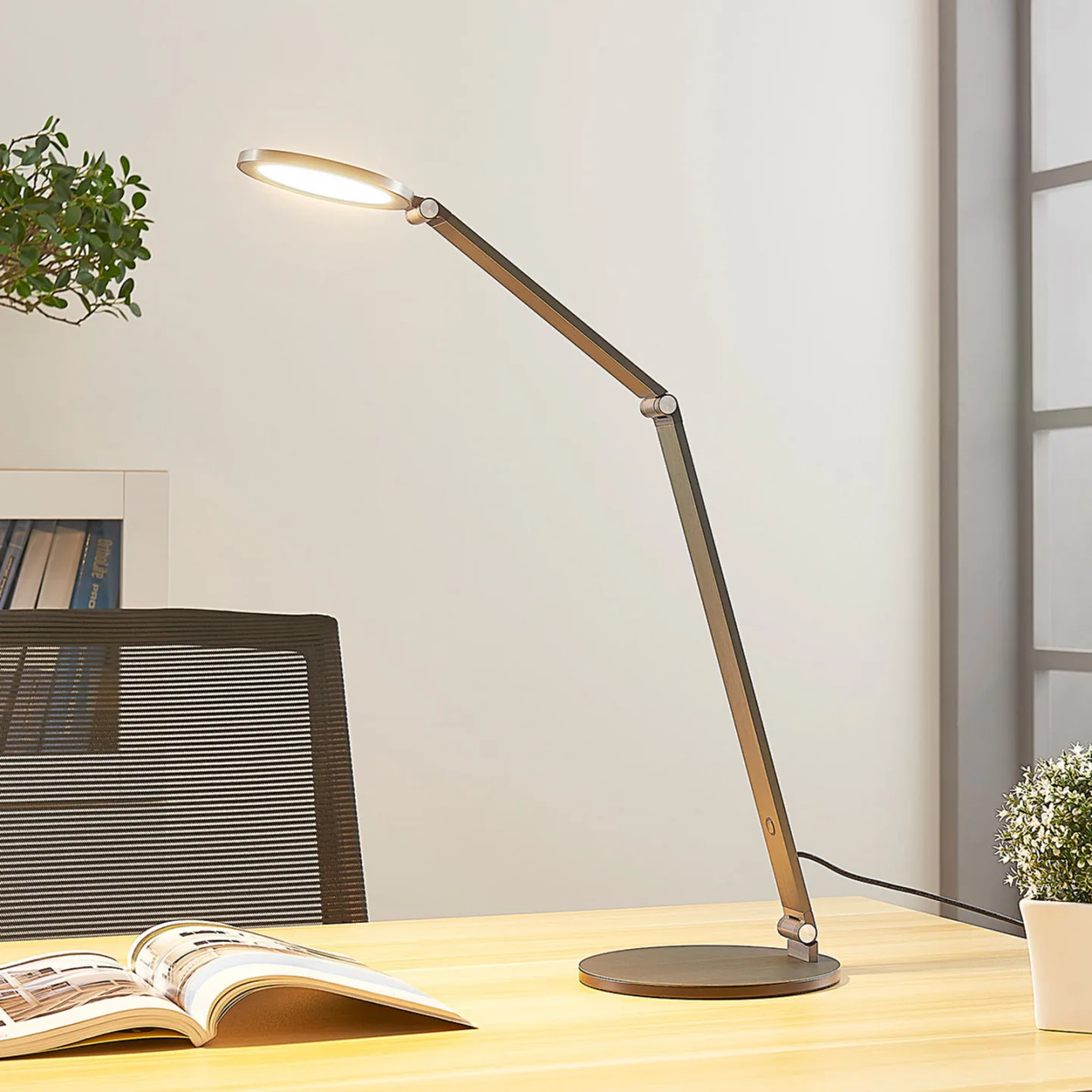 Mion Tischleuchte Blue Grey - Lucande - Arbeitszimmer / Büro - Modern - Metall - Rund
