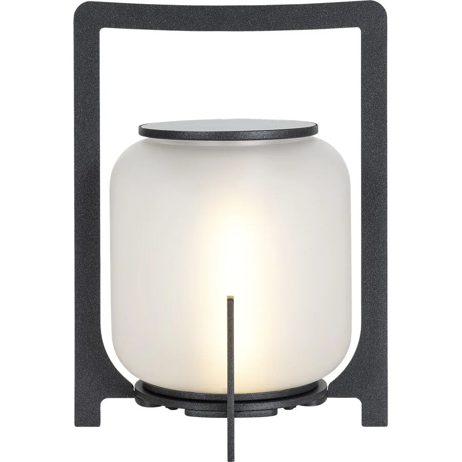 Solarlampe Glendale Grau Eisen/Glas 19 cm 26 cm - Farbe: anthrazit - LED - Lichtfarbe: Extra warmweiss - Material: Glas/Eisen - Solarlampe- LED