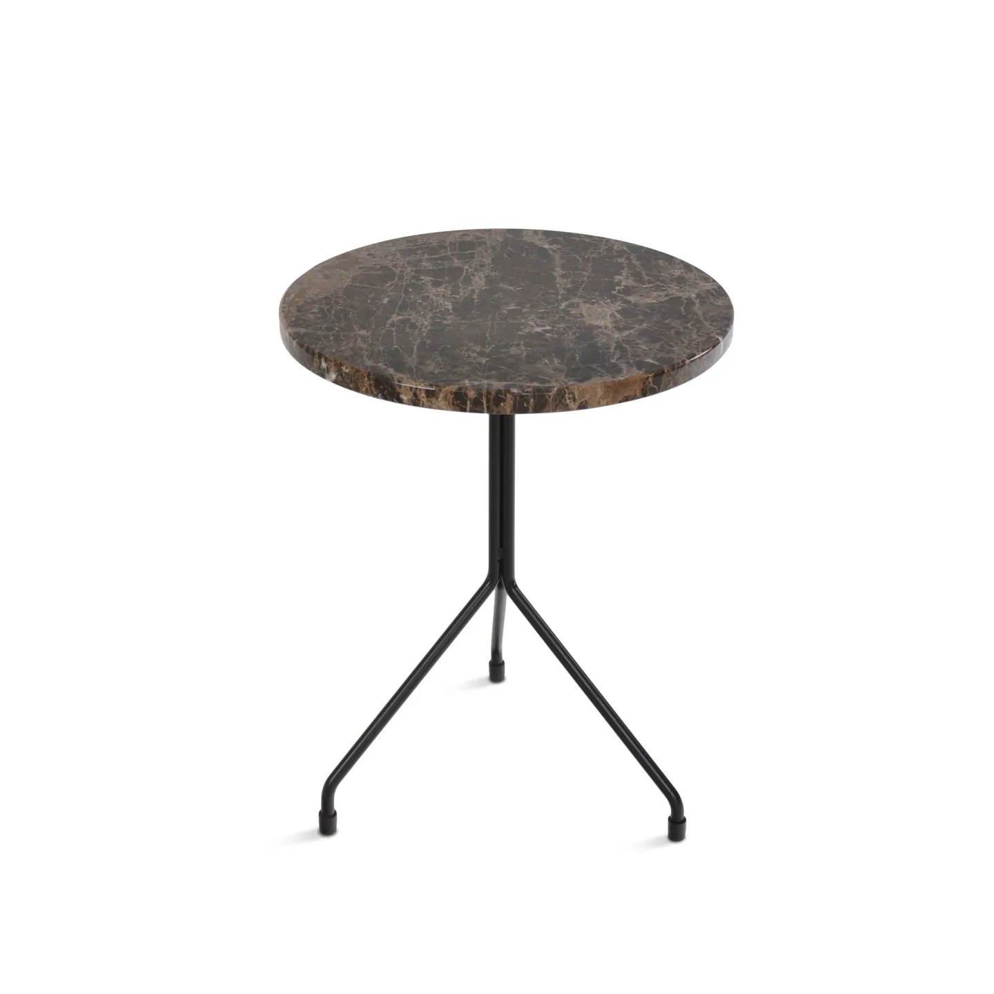 OX Denmarq - Allforone Table Or Stool, Height 48 Cm, Top: Brown Marble - Sidobord - Dennis Marquart - Svart - Metall/Sten