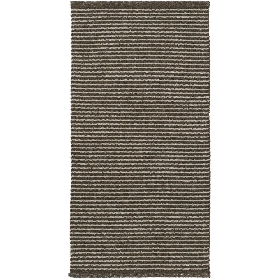 HORREDSMATTAN Teppich Vera dunkelbraun Streifen Mischgewebe 70 x 200 cm