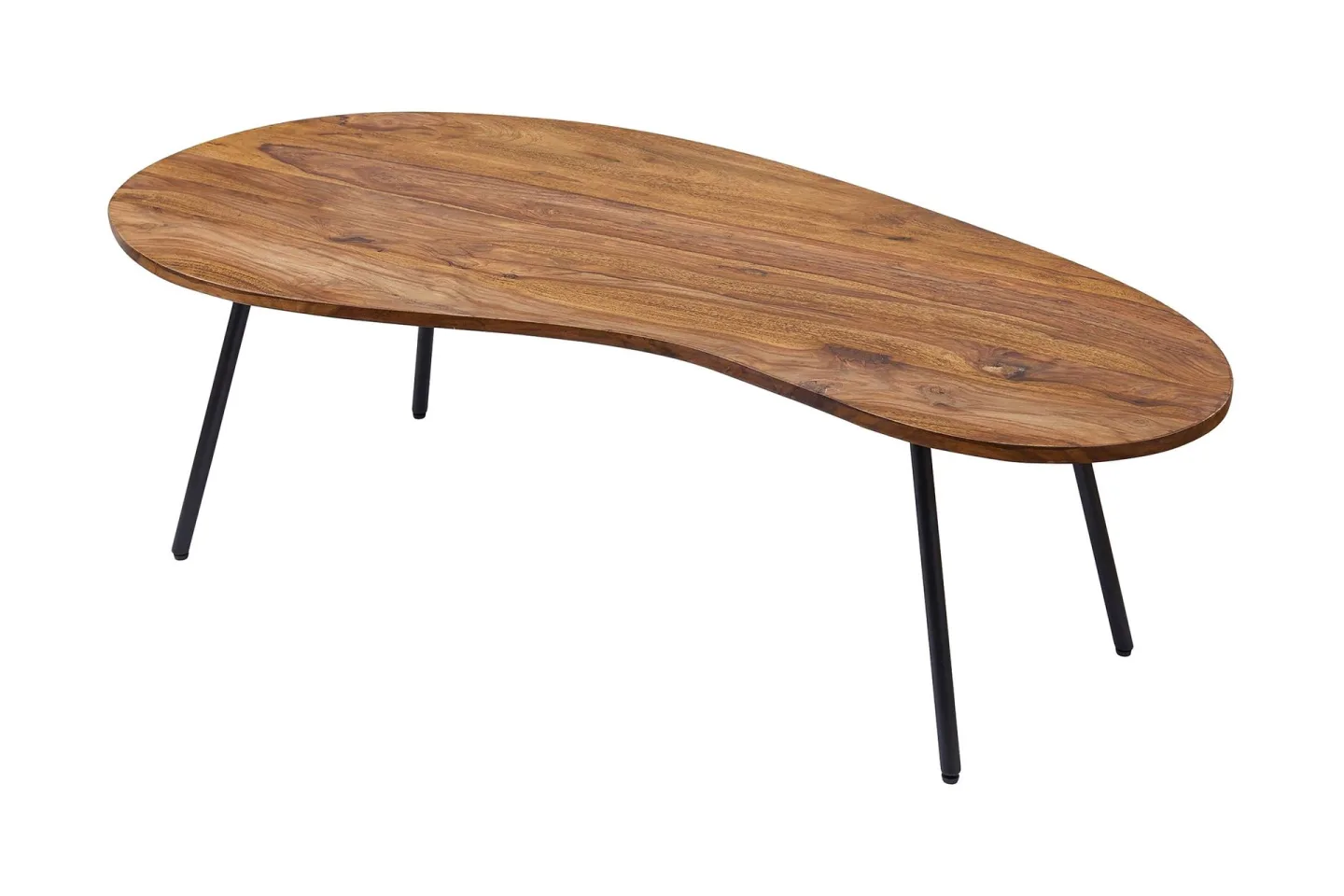 Fanks Soffbord 122 cm Njurformat - Massivt Trä/Svart